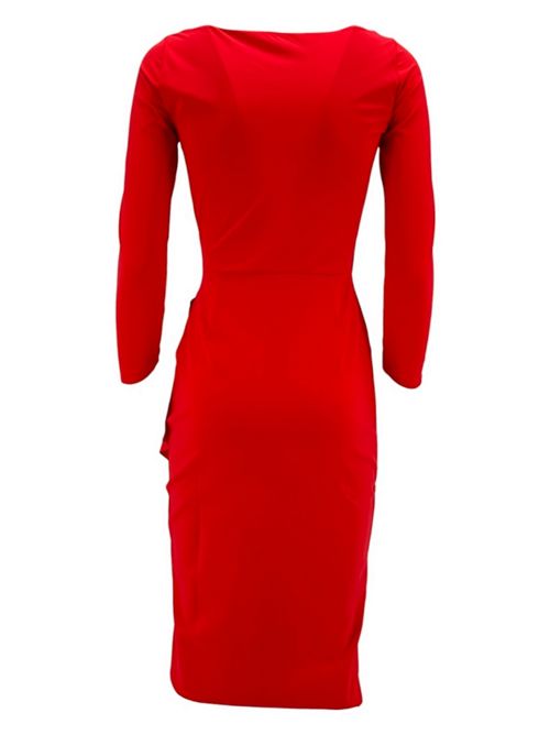 Abito donna  in jersey corallo con drappeggio Chiara Boni La petit robe | ABCCHARISSE720